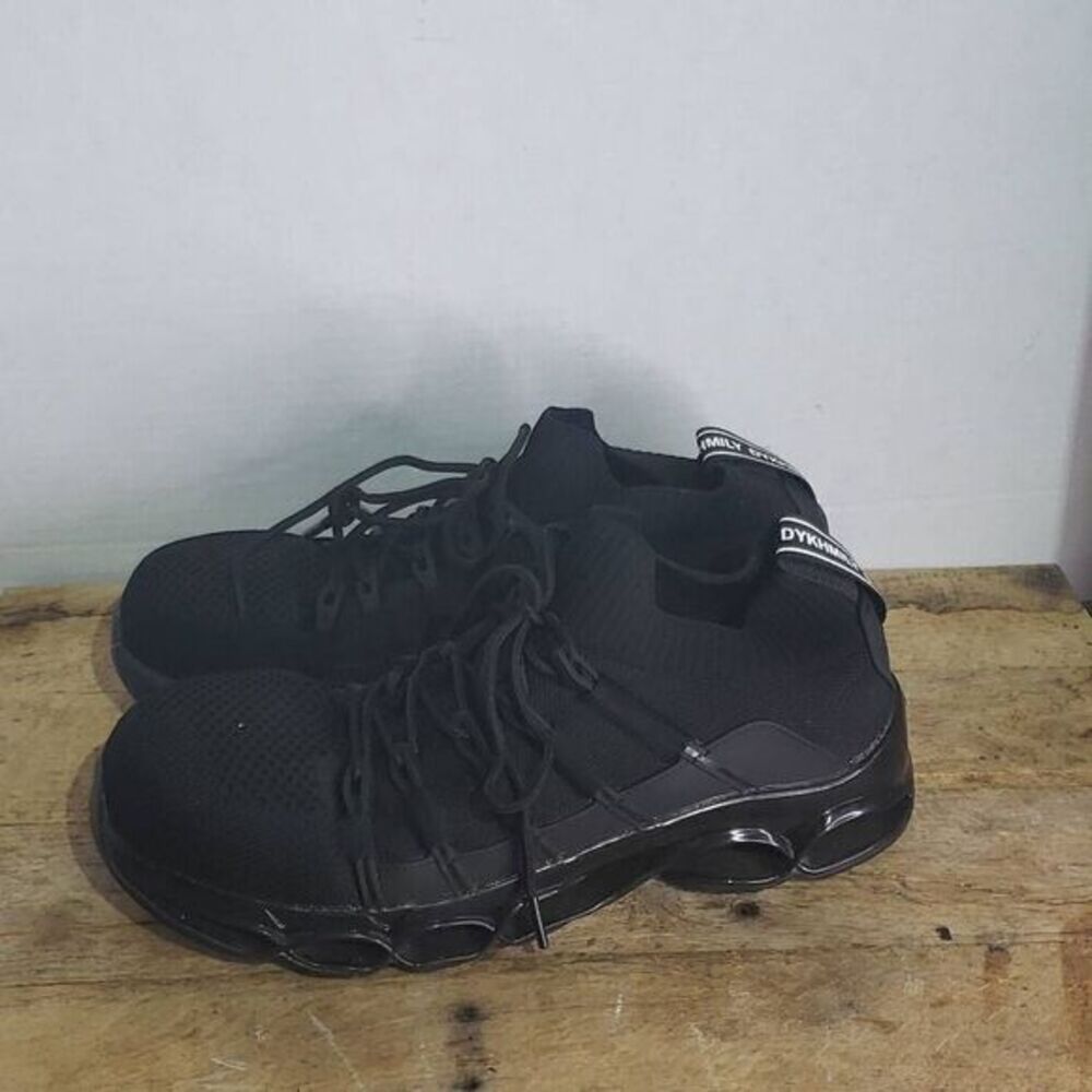 Dykhmily Unisex Black Steel Toe Sneakers Safety Shoes‎ Size 8.5 Men 10.5 Women